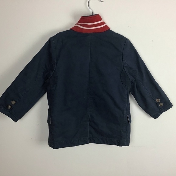 💥💥Old Navy 2005 canvas navy blue blazer with contrasting collar trim.size 3T. - Picture 5 of 8